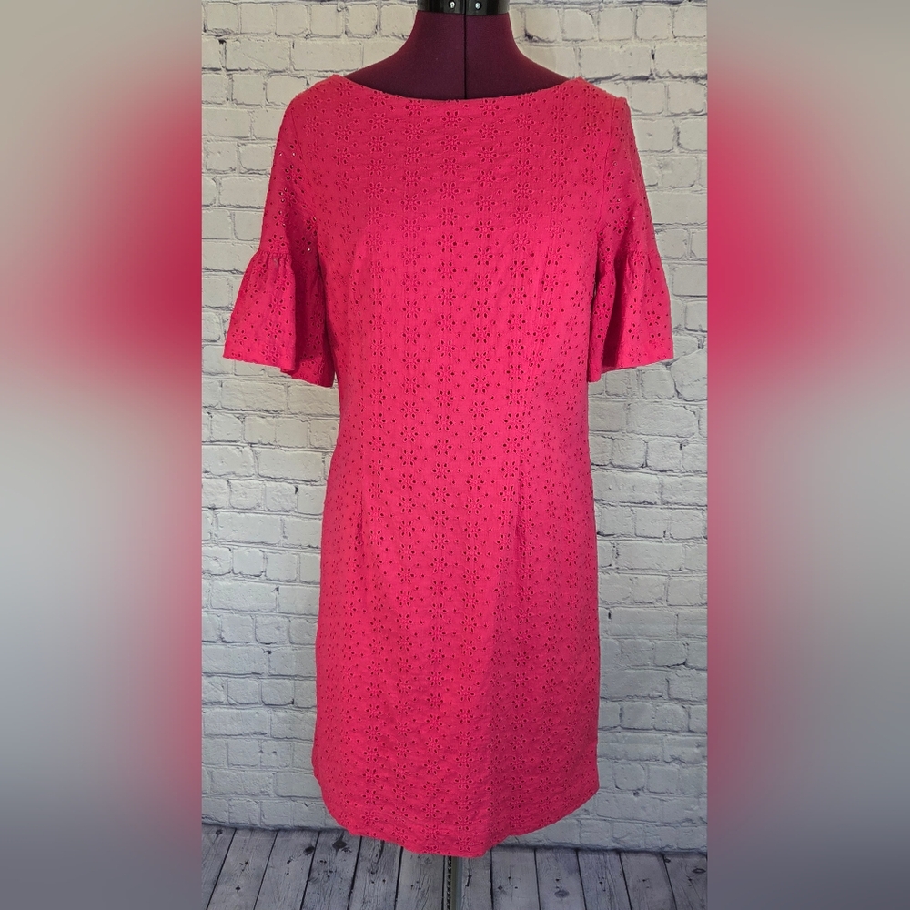 Karl Lagerfeld Pink Eyelet Mini Dress